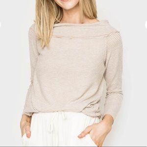 NWT Mary Cozy Fleece off the shoulder top